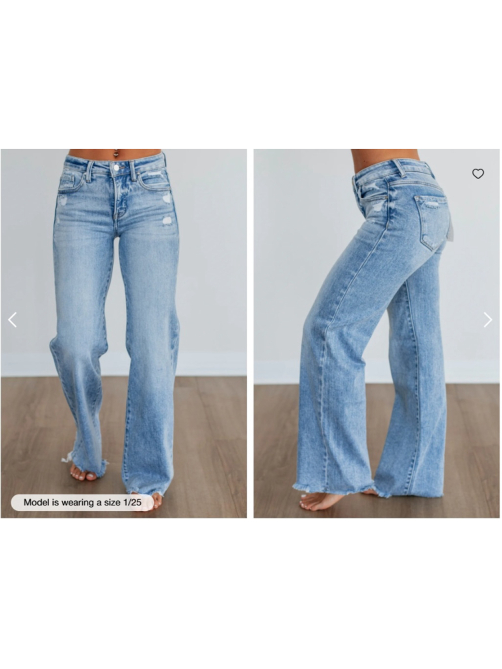 Risen High Rise Light Wash Wide Leg Jeans 9/29 Medium Wash